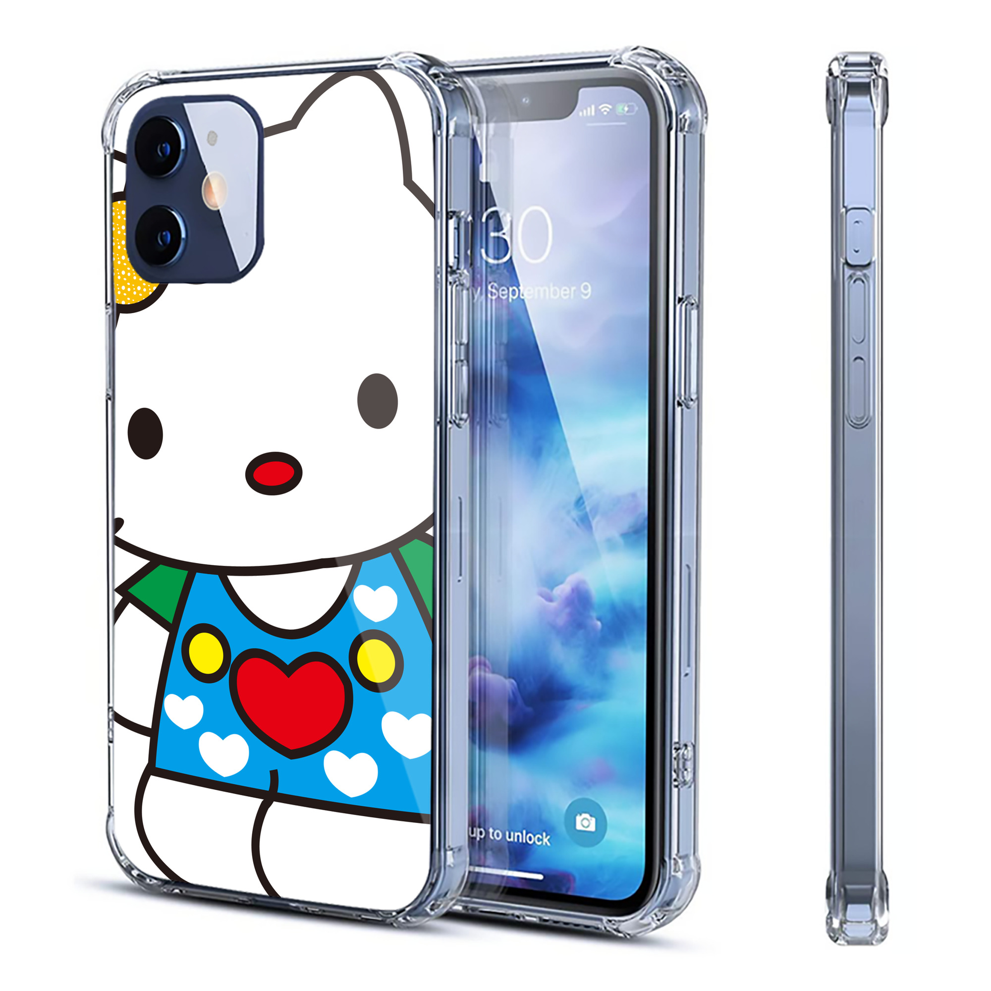 （画像用） Hello Kitty ハローキティ 【iPhone 12シリーズ対応】透明スマホケース（クリアソフトケース）